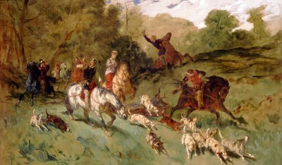 Mary Stuart Hunting by Eugene Louis Lami